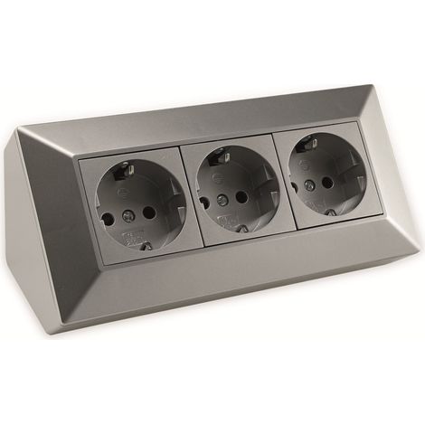 ChiliTec Steckdosenblock 3-fach 230V silber (1/5)