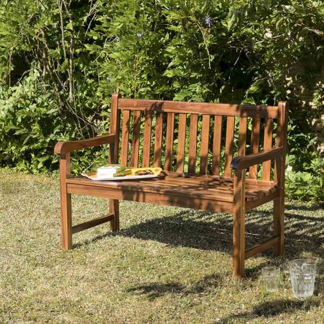 MAEVA - Banc de jardin Java en bois teck huilé (1/5)