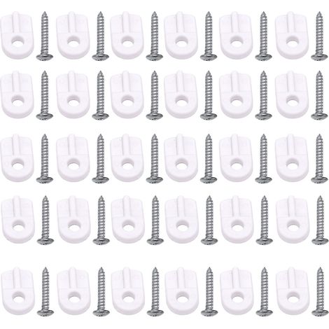 Lot de 30 clips de fixation muraux pour étagères, légers, résistants à l'usure et polyvalents, blancs, pour étagères de placard. (1/5)