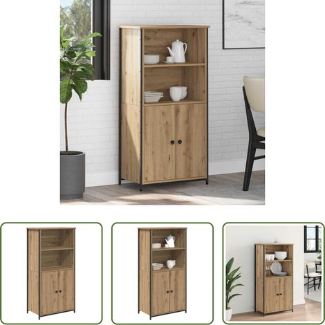 vidaXL Armoire chêne - Haut Armoire Chêne artisanal 62 x 36 x 121,5 cm (1/5)