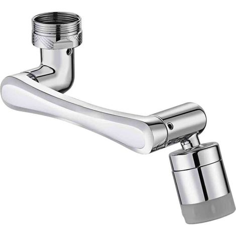 Robinet d'Extension Multifonctionnel Rotatif à 1440 Degrés,Robinet Magique Pivotant ,Mousseur Robinet avec Deux Méthodes de Sortie d'eau pour Cuisine Salle de Bain - Argent (1/5)
