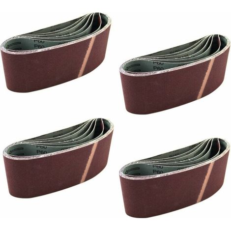 Lot De 24 Bandes De Papier Abrasif 100 X 610 Mm, Grain 40/60/80/100/120/150