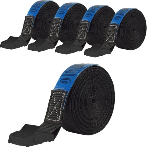 5x Profi Spanngurt Gurt Zurrgurt Klemmschloss Auto 1-tlg 5m 250 kg SCHWARZ (1/5)