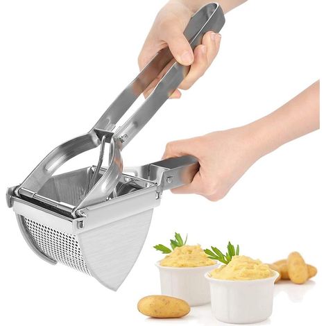 Rosvola Kartoffelpresse, manuelle Kartoffelpresse aus Edelstahl, Kartoffelstampfer für Gemüse, Obst und Lebensmittel (1/5)