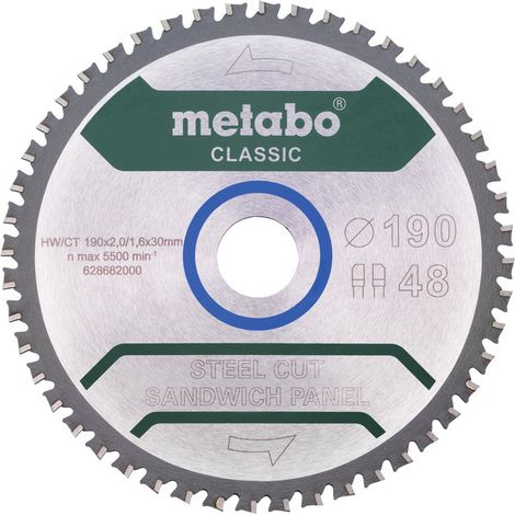 Metabo Sägeblatt "steel cut/sandwich panel - classic, Blatt 190 x 30 / 628682000