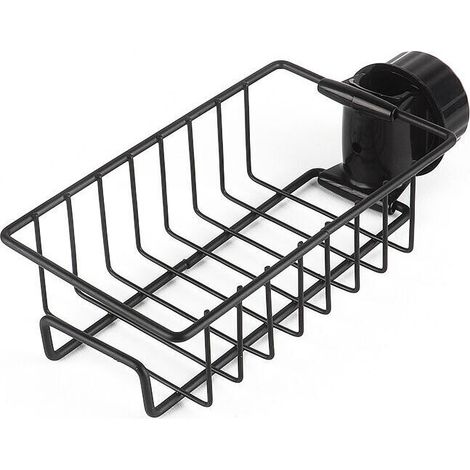 UlisemÉtagère de rangement pour évier de robinet en acier inoxydable, noir (1/4)