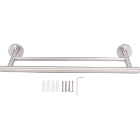 Porte-serviettes Double en acier inoxydable, porte-serviettes de Style moderne, salle de bain, chambre à coucher, cuisine (1/5)
