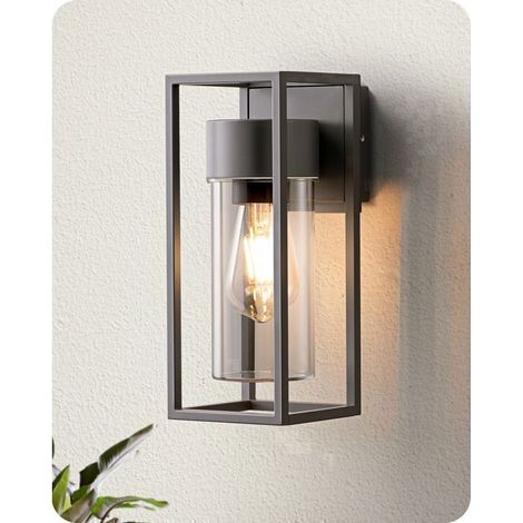 EDISHINE applique murale extérieure intérieure, gris foncé, étanche IP44, douille E27, ampoule requise, éclairage mural d'extérieur (1/5)