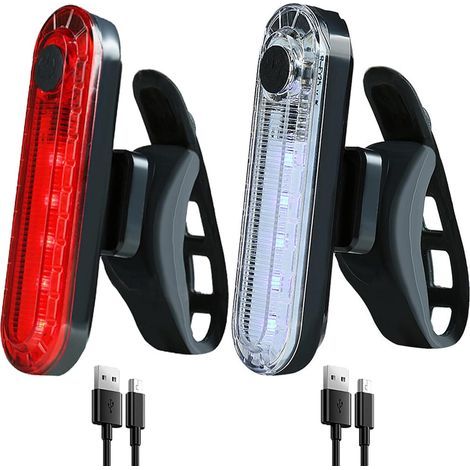2er-Pack USB-wiederaufladbare LED-Fahrradrücklichter – unverzichtbare Reflektoren für die Rückenlehne und mehr Sicherheit beim Radfahren in der Nacht – wasserdicht – helle Warnblinker (1/5)