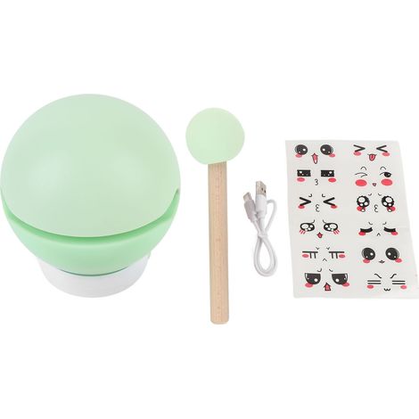 Lampe nuit poisson bois 3 luminosités rechargeable – Silicone mignonne avec sticker marteau chambre vert, éclairage (1/5)