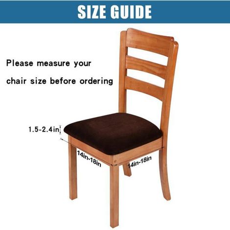 Lot de 2 housses de siège en velours pour chaise de salle à manger, lavables, avec attache-reins, couleur café (1/5)