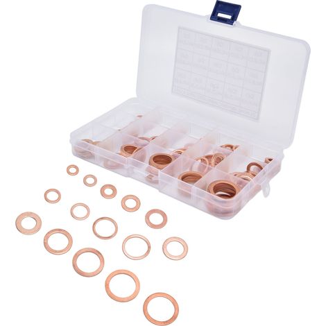 Assortiment de 150 rondelles d'étanchéité en cuivre pour pompes et vannes M5-M22 (1/5)