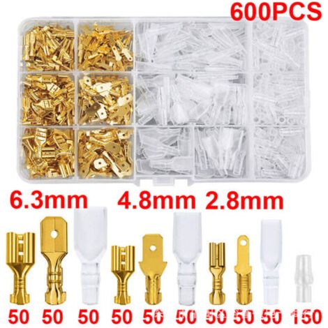 Terminali a crimpare, pressa fredda, 2,8/4,8/6,3 mm, confezione di 600 pezzi (1/4)