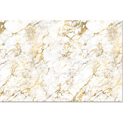 CRÉDENCE CUISINE Éclats d'or - Blanc - Marbre 100x65 cm (1/5)