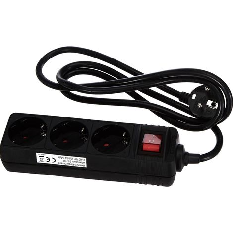 Kopp 129715009 Multipresa con interruttore 3 scomparti Nero Schuko 1 pz. (1/4)