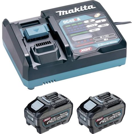 Makita 1911V6-0 – Kit Energy XGT® 40 V (2×5,0 Ah BL4050F + caricatore DC40RA)