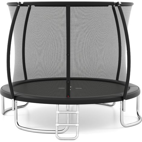 Trampoline Exterieur Enfant Adulte Ø366 cm, Trampoline Jardin Exterieur, Filet de Sécurité, Cadre en Acier Galvanisé Antirouille, Échelle, pour 3 Ans+