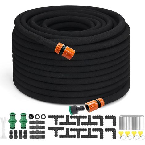 Drip Garden Hose Set for Irrigation System, Drip Garden Hose Set, Porous Leakage Hose for Garden Flowerbeds, Vegetables and Lawn (30M) (1/5)
