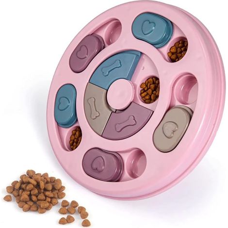 Gamelle Interactive pour Chiens & Chats - Bol Anti-Glouton pour Croquettes - Puzzle Alimentaire pour Alimentation Lente - Facile à Nettoyer