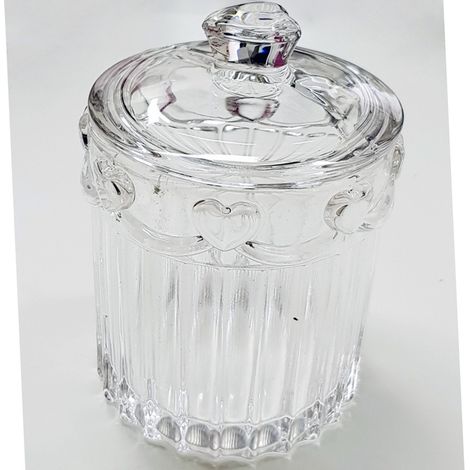 Trade Shop - Bombonera Cristal Galletas Caramelos Cristal 12 Cm 5 Tapa -