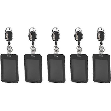 Ensemble de 5 cartes de permis de travail - Porte-documents rétractable à cordon - Ensemble de protection pour le contrôle d'accès par étiquette pectorale (1/5)