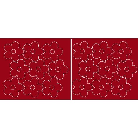 Adesivi murali per finestre con fiori, 18 pezzi, rosso scuro lucido