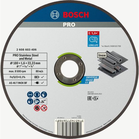Bosch PRO Stainless Steel and Metal Trennscheibe 180 x 1,6 x 22,23 mm - 2608603406