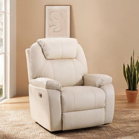 Fauteuil de massage crème en simili cuir 82 x 97 x 110 cm (1/5)