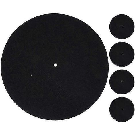 Lot de 5 tapis pour platine vinyle : Tapis antistatique pour platine, protection en feutre pour vinyle, amortisseur de chocs pour platine vinyle. (1/5)