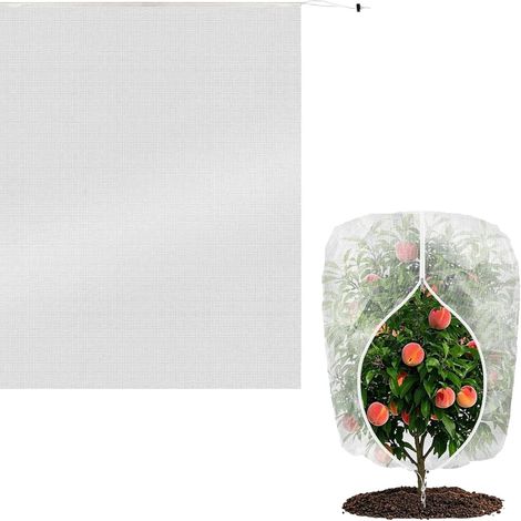Filet anti-insectes pour potager, 2,4 x 2 m, maille fine, fermeture zippée et cordon réglable. (1/5)