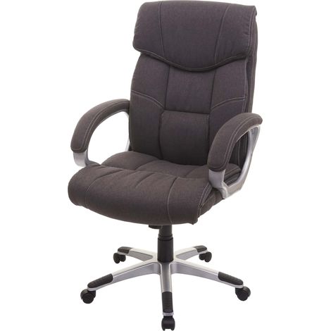[NON UTILIZZATO] Poltrona sedia ufficio girevole regolabile HHG-776 design moderno tessuto grigio scuro