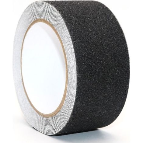 1 rouleau ruban antidérapant, PVC noir, 5 m x 5 cm, pour escaliers et sols, usage intérieur/extérieur (1/5)