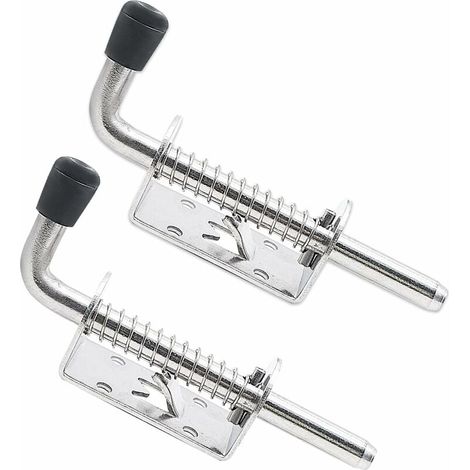 2Piéces Loquet à Ressort en Acier Inoxydable Serrure de Porte Abri de Jardin Boulon à Ressort Robust Targette à Ressort Verrou Porte de GarageSous-sol (1/5)