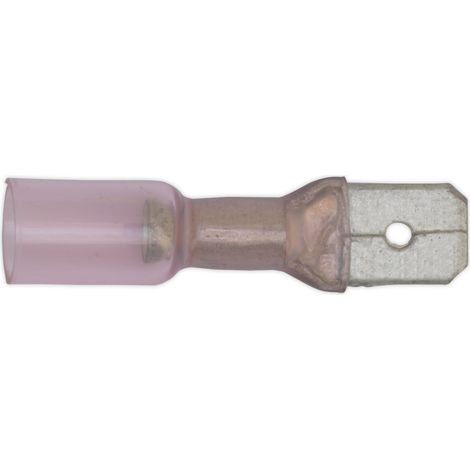 Sealey Heat Shrink Push-On Male Terminal 6.3mm, Red - Pack of 25 RTSPM25