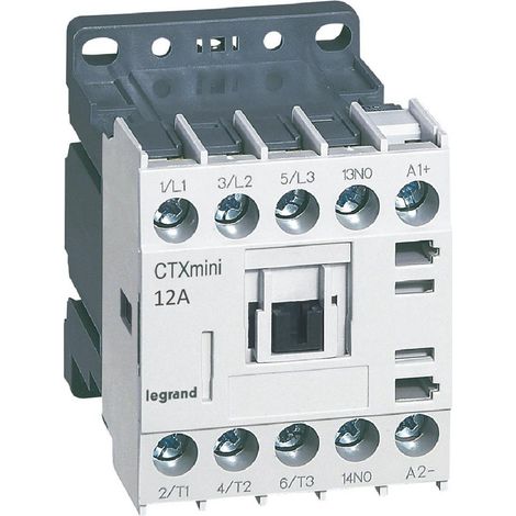 Mini-contacteur de puissance CTX³ 3P 12A + contact auxiliaire 1NO 24V DC