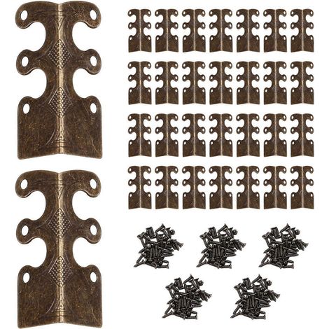 Set mit 30 Eckenschützern für Fußleisten, Eckenschützer aus Metall im Vintage-Stil aus Bronze (1/5)