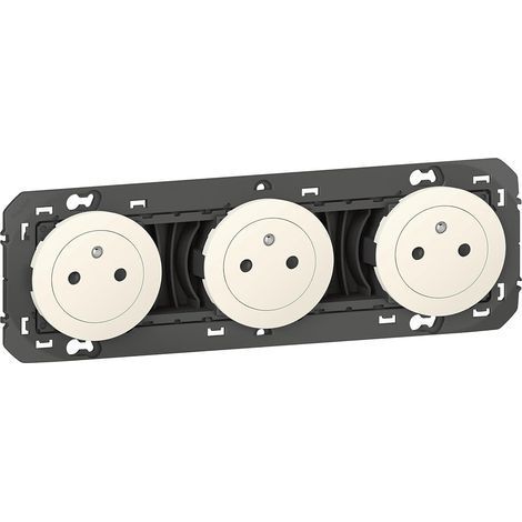 1 Prise Murale Dooxie, 2P+T 16A, Socle Rétractable, Blanc, Pour Salon Et Bureau (1/4)