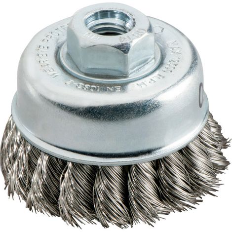 Metabo Topfbürste 65x0,35 mm/ M 14, Edelstahldraht, gezopt, rostfrei, Drahtstärke 0,35 mm (1/3)