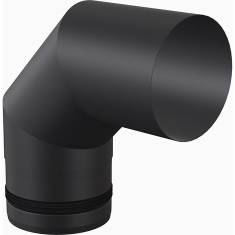Codo 90º de acero inoxidable para estufa - Ø 80 mm - Negro