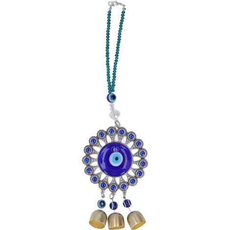 Pendentif œil turc bleu pour décoration murale, amulette porte-bonheur pour voiture bureau, ornement mural œil de Fatma (1/5)