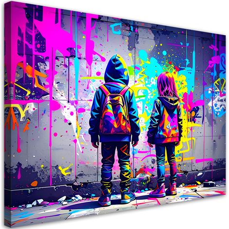 Tableau déco Graffiti art urbain 100x70 (1/4)