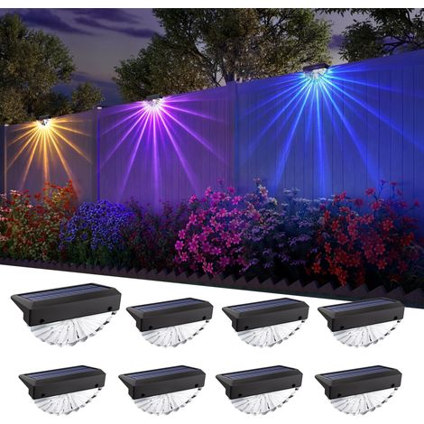 lampes solaires 7 couleurs changeantes appliques LED étanches IP44 éclairage de couloir jardin. Lot de 8 0,5 W (1/5)