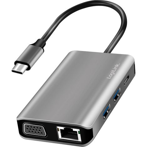 Docking station LogiLink USB-C 7 in 1 USB 3.2 Gen1 PD 100W 4K Grigio (1/5)