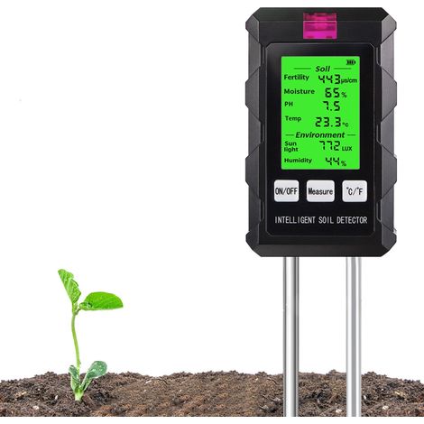 6-in-1 bodentester, bodenfeuchte-, ph-wert-, temperaturmessgerät für genaue bodenanalysen, ideal für gartenpflege und landwirtschaftliche anwendungen (1/5)