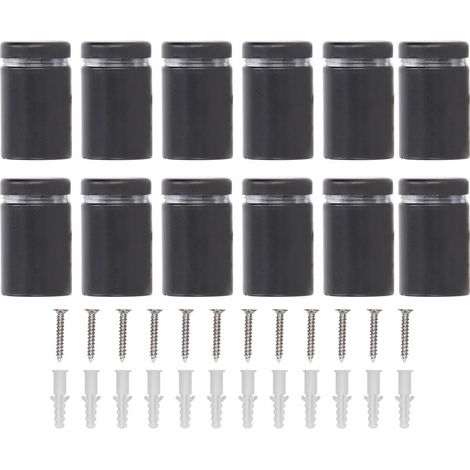 Lot de 12 vis d'entretoise en acier inoxydable pour fixation murale de panneaux publicitaires. (1/5)