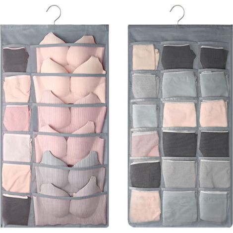 Organisateur de sous-vêtements, Organisateur suspendu, Organisateur de penderie, Organisateur de sous-vêtements suspendu, Grand sac de rangement, Réversible pour sous-vêtements et chaussettes (1/5)