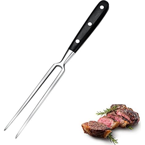 Fourchette à viande en acier inoxydable avec manche, fourchette à viande en acier inoxydable, fourchette à barbecue, fourchette à viande avec manche en plastique, adaptée au barbecue turc (fourchette (1/5)