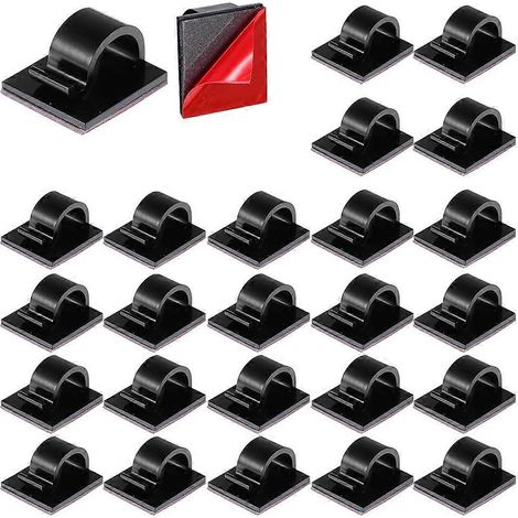 Packung mit 50 selbstklebenden Mini-Kabelclips für Weihnachtsbeleuchtung und andere Büro- und Außendekorationen. (1/5)