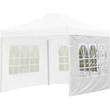 Tente imperméable avec 1 panneau latéral, paroi latérale de 0,15 mm d'épaisseur, 2 couleurs, 12 tailles (couleur : blanc, taille : 3 x 2 m) (1/4)