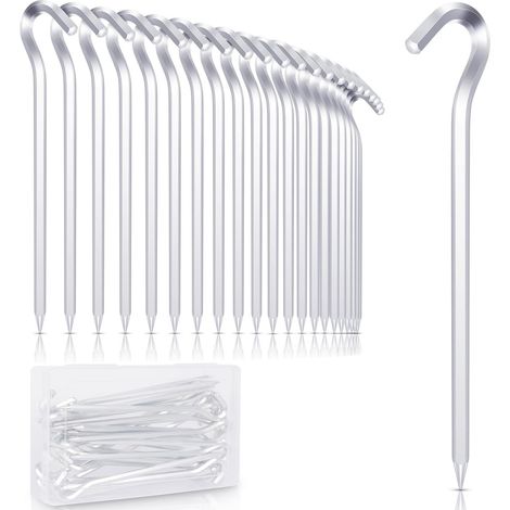 12 Pièces Piquets de Tente en Aluminium 18cm/7" Sardines de Fixation (1/5)